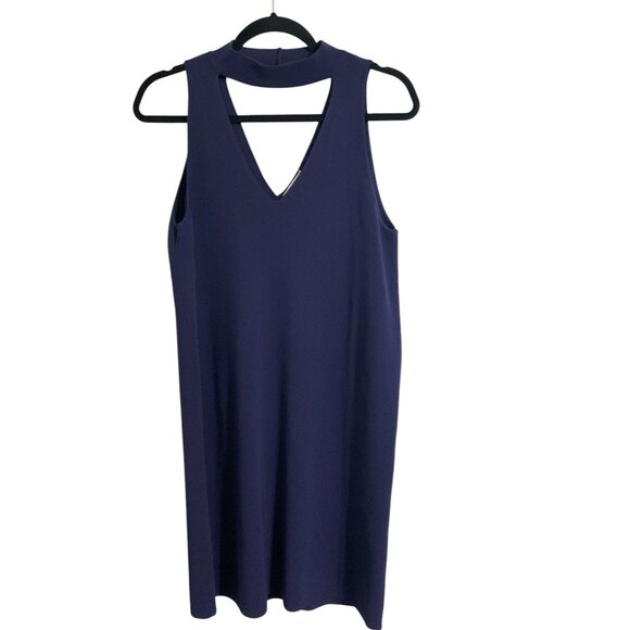 MILLY Italian Structured Stretch Shift Mini Dress Navy  size Small - Picture 2 of 11